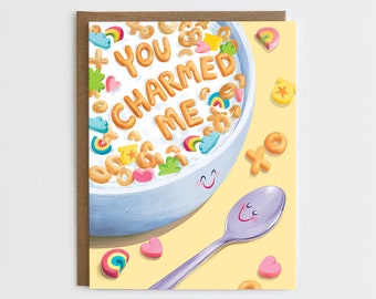 You Charmed Me - Valentine Card | Love Card | Cereal Lover | Anniversary Card | Valentines Day Card