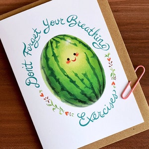 New Baby Card Baby Shower Card Mom to Be Card Pregnancy Card Congrats on Pregnancy Card Baby Watermelon image 2