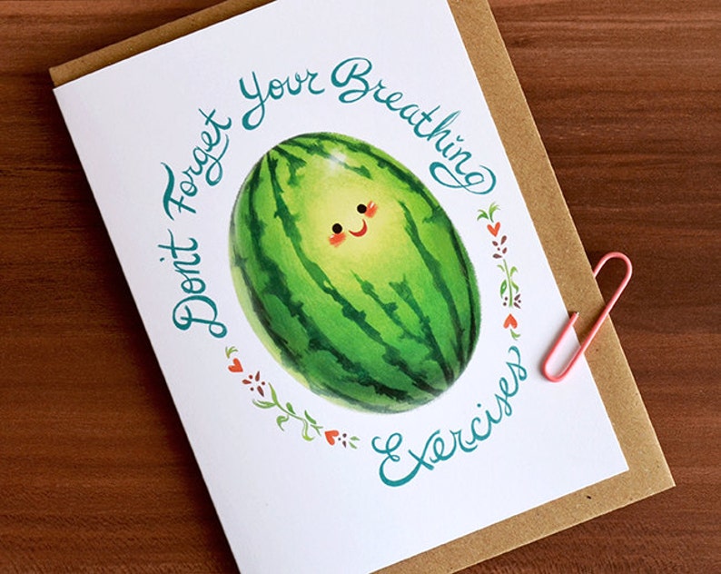 New Baby Card Baby Shower Card Mom to Be Card Pregnancy Card Congrats on Pregnancy Card Baby Watermelon image 2