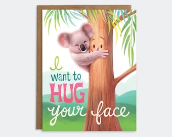 Koala Valentine Card - Koala Anniversary Card | Koala Love Card | Koala Valentine's Day