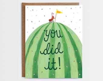 Yay You Did It - Congrats Card | Celebration Card | You did it Card | Congrats Grad | Congratulations Card | Graduation Card | New Job Card