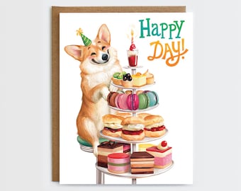 Corgi Birthday Card -  Corgi Card | Dog Birthday Card | Happy Birthday Card | Dog Card | Corgi Lover Card