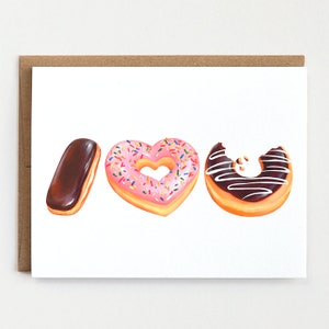 Donut Love Card - I Love You Card | Valentines Day Card | Foodie Love Card | Doughnut Card