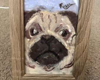 Pug de Riana Nicole (4x6) firmado