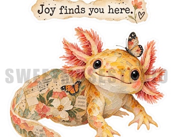 Axolotl Clipart Bundel, Geloofscitaat PNG, Motiverende Kinderkamer Kunst, Mixed Media Junk Journal, Uitknipwerk, Christelijke Inspirerende Afbeeldingen