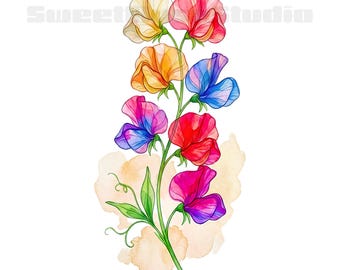 20 aquarel abstracte bloem clipart, 3D bloemen png, enkele bloei illustraties, levendige botanische illustratie, moderne bloemafbeeldingen