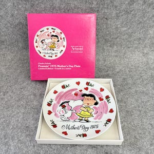 Schmid Peanuts 1975 Mothers Day Plate Limited Edition Snoopy Lucy Schulz Box