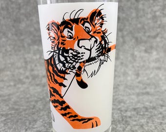 Esso Tiger Frosted Glass 1960s Put a Tiger in Your Tank Promo