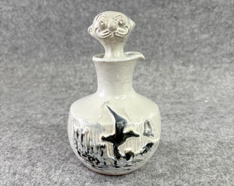 Pacific Stoneware Bennett Welsh 1970 Decanter Seagull Coastal Face Stopper