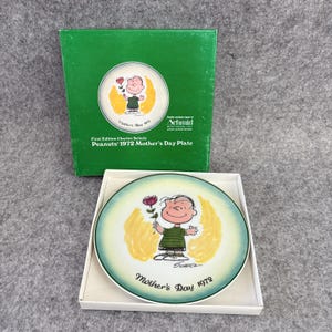 Schmid Peanuts 1972 Mothers Day Plate First Edition Linus Charles Schulz Box