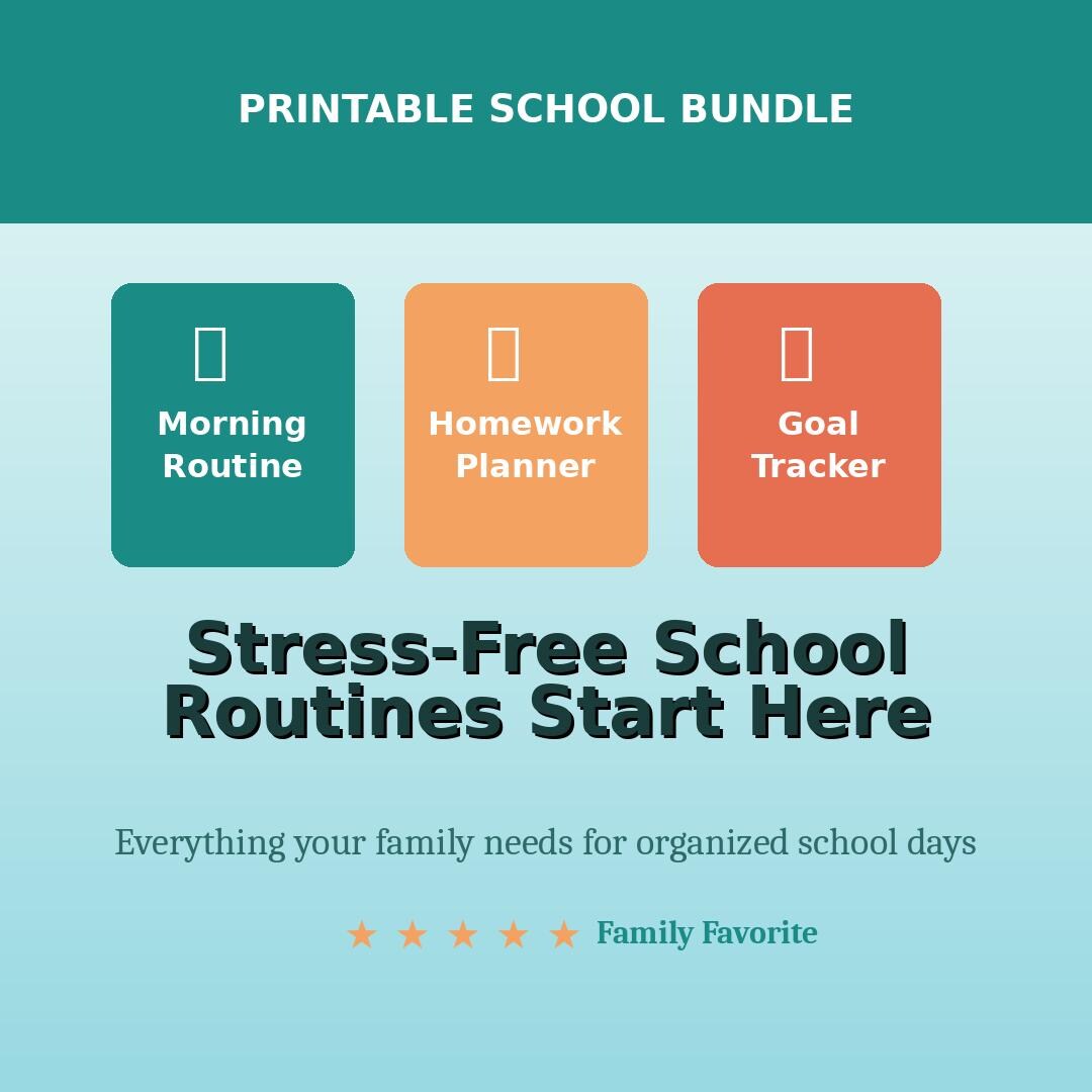 School Routine Tracker Back to School Organization Bundle, School Routine Printable, Homework ...