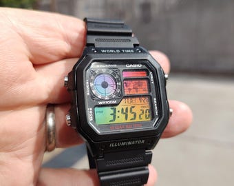 Casio Royale AE1200: zwarte hoes Rainbow Mod