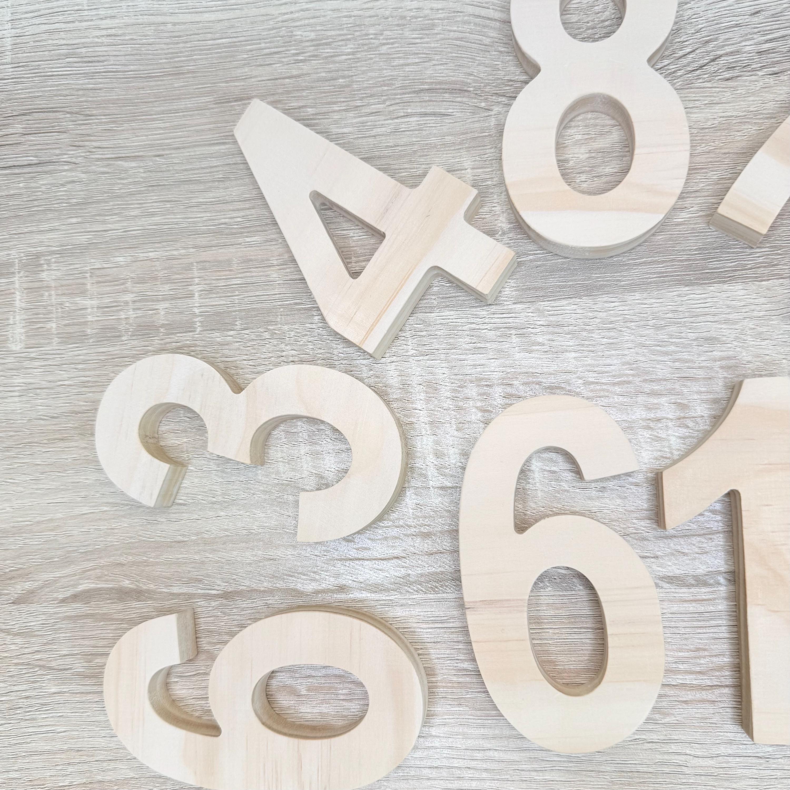 Full Set 0-9 Wooden Numbers - Custom Sizes 3-10 Inches - Radiata Pine ...