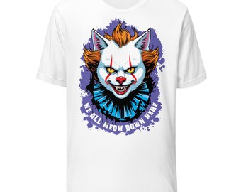 Cat Clown T-Shirt – Horror Movie Parody, Funny Cat Lover Tee