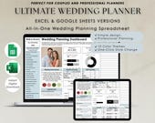 Wedding Planner Spreadsheet | Excel & Google Sheets Wedding Planner | Wedding Organizer Template | Budget Tracker RSVP Guest List Timeline