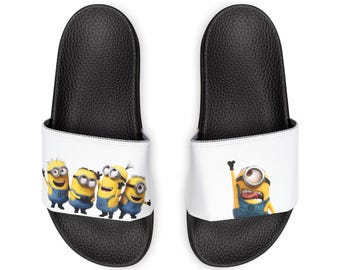 Minions Slide Sandalen | Jugend Strap Slides | Kinder Sandalen | Schergen | Bequeme Hausschuhe