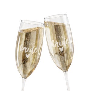 Team Bride Champagne Glass | Engraved 8oz flute