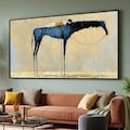 Abstract Blue Horse Reclining Figure Canvas, Surreal Animal Wall Art product logo