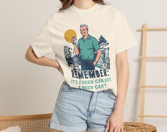 T-shirt 'Is a Beer Can Not a Beer Can't', 4 juli-bier-T-shirt | Retro BBQ-grillontwerp, 250 jaar Amerika