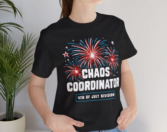 4 juli-chaoscoördinator T-shirt | 4 juli Fireworks-afbeeldingsshirt