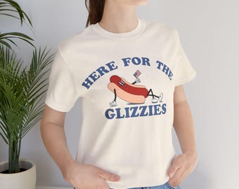 4 juli-shirt, Here for the Glizzies-T-shirt, hotdog-T-shirt | grappig foodshirt, Amerika 250 jaar
