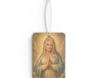 Dolly Parton Madonna Illustration Car Air Freshener | Religious Icon, Retro Portrait