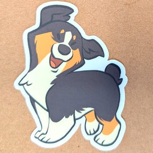 Australian Shepherd Sticker - Black Tri - Dog Lover Gift for Aussie Shepherd fans
