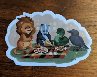 Four Houses Magic Tea Party Vinyl Sticker