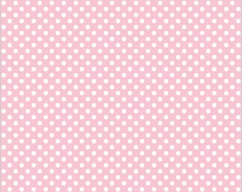 Polka Dot Fabric Blush Pink White Dot Fabric French Vintage Fabric Country Cottage Craft Fabric Sewing Cotton Fabric By The Half Yard