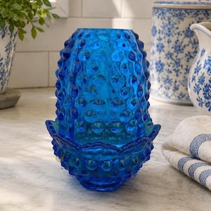 Fenton Cobalt Blue Lamps - Etsy