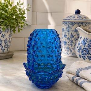 Fenton Blue Lamp - Etsy