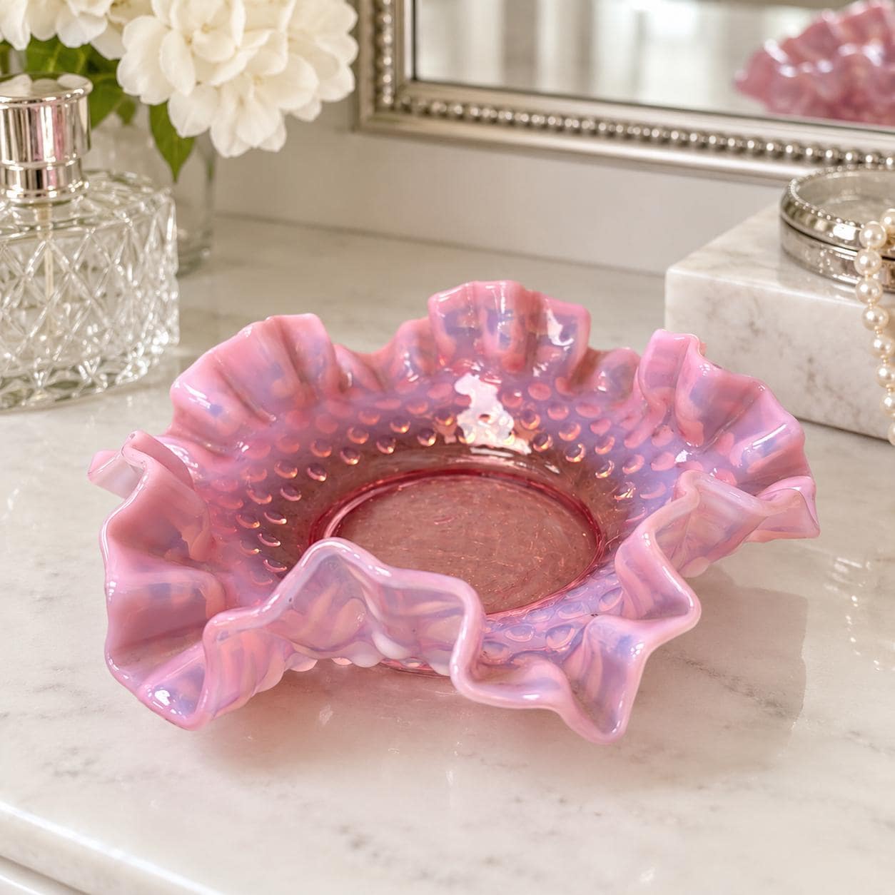 Fenton Cranberry Bowl - Etsy