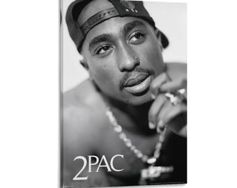 トゥパックのポスター、90年代ヒップホップラップポスター、壁掛けアート絵画ポスターキャンバスプリントアートワーク寝室リビングルーム装飾