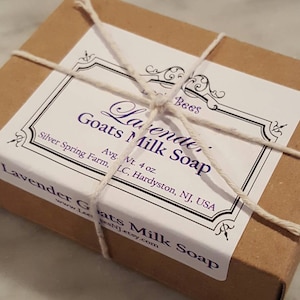 Lavender Goats Milk Soap with Essential Oil 4 oz. Bar image 1