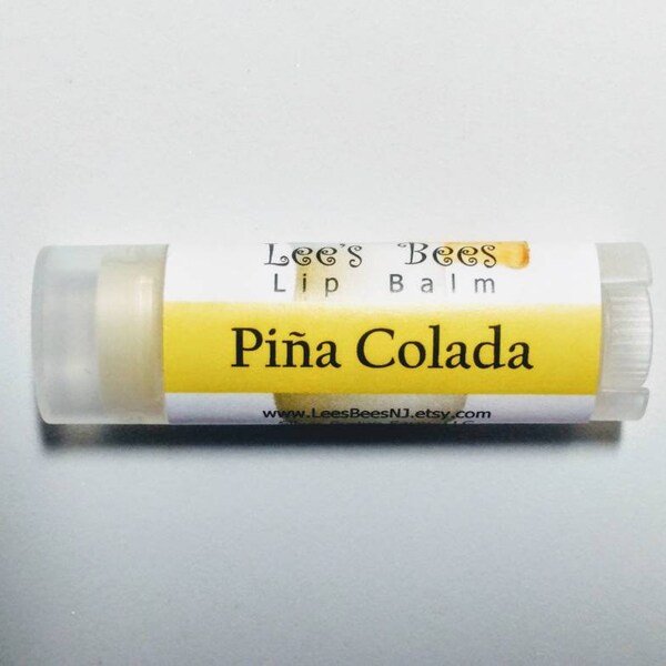 Lip Balm - Pina Colada, One Tube of All Natural Beeswax Chapstick Lip Salve by the Beekeeper