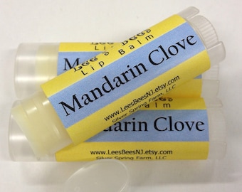 Mandarin Clove Lip Balm - One Tube of All Natural Beeswax Lip Salve Chapstick from the Beekeeper