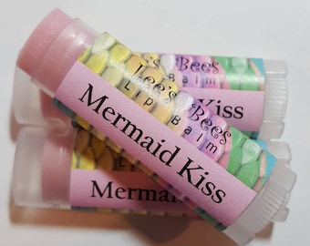 MERMAID KISS Lip Balm - Un tubo de bálsamo labial de cera de abeja Chapstick del apicultor