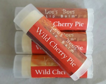 Lip Balm - Wild Cherry Pie, One Tube Beeswax Lip Salve Chapstick from the Beekeeper