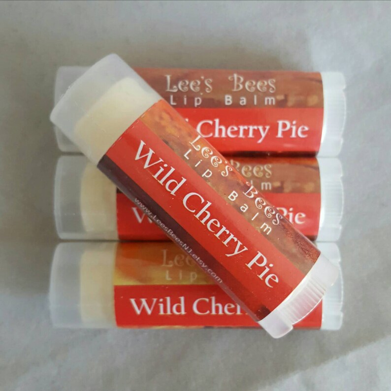 Lip Balm Wild Cherry Pie One Tube Beeswax Lip Salve Etsy