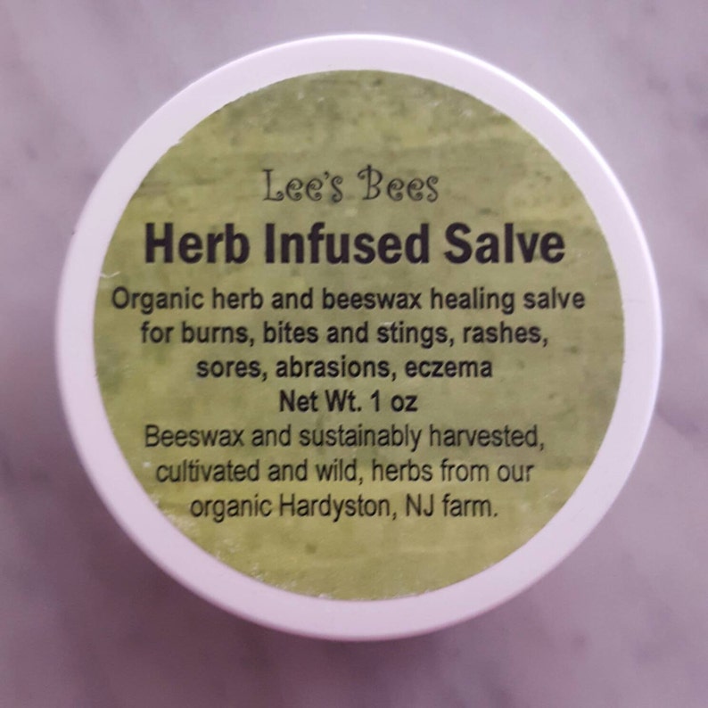 Herbal Rescue Green Salve Ointment 1 Oz. Widemouth Jar Comfrey Calendula Plantain Yarrow Thyme Lavender Beekeeper image 3