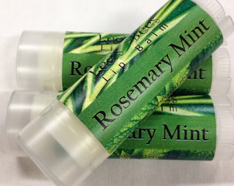 Rosemary Mint Lip Balm - One Tube of All Natural Beeswax Chapstick from the Beekeeper