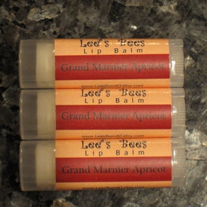Grand Marnier Apricot Lip Balm - One Tube of Beeswax Lip Salve Chapstick from the Beekeeper