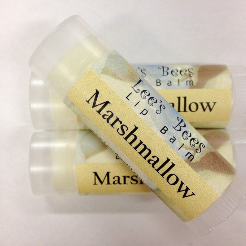 Marshmallow Lip Balm One Tube of All Natural Beeswax Lip Salve Chapstick from the Beekeeper image 1