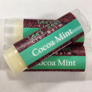 Cocoa Mint Lip Balm - One Tube of Beeswax Lip Salve Chapstick from the Beekeeper