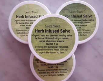 Herbal Rescue Green Salve Ointment 1 Oz. Widemouth Jar Comfrey Calendula Plantain Yarrow Thyme Lavender Beekeeper