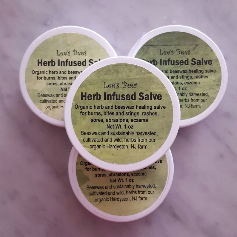 Herbal Rescue Green Salve Ointment 1 Oz. Widemouth Jar Comfrey Calendula Plantain Yarrow Thyme Lavender Beekeeper image 1