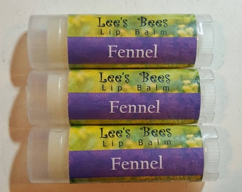 Fennel Lip Balm - One Tube of Licorice Sambuca Anisette Flavored Beeswax Lip Salve Chapstick from the Beekeeper
