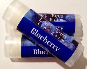 Blueberry Lip Balm - Un tubo de bálsamo labial de cera de abeja Chapstick del apicultor