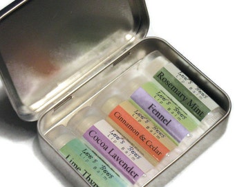 Lip Balm Gift Set - YoU ChOoSe ThE FlAvOrS - 5 Beeswax Chapsticks in a Hinged Tin from the Beekeeper