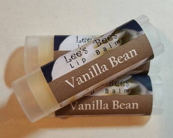 Vanilla Bean Lip Balm - Un tubo de Beeswax Lip Salve Chapstick del apicultor